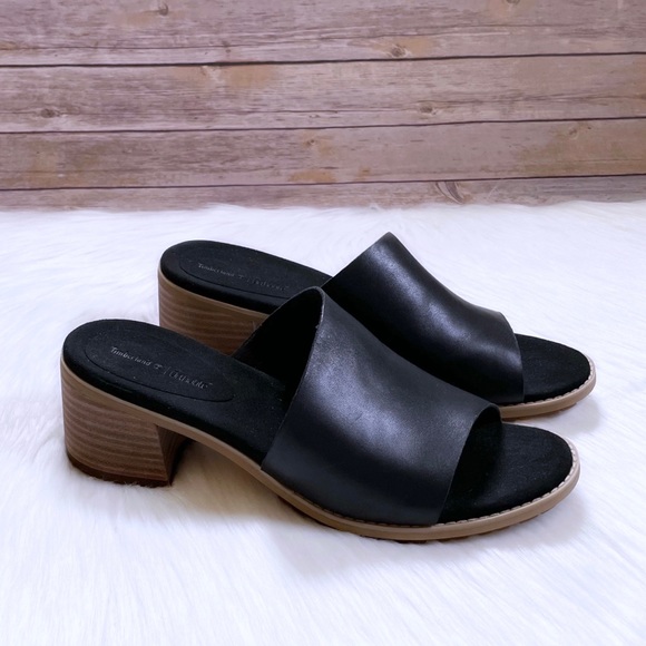 Timberland Shoes - Timberland Laguna Shore Black Leather Mule Sandals